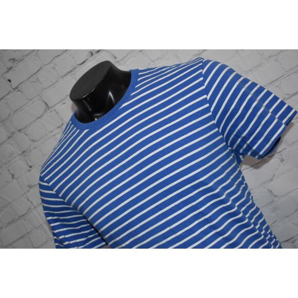J Crew Shirt Mens Size XL Cotton Blue Striped Short Sleeve - Picture 3 of 5
